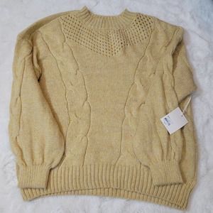 NWT Lauren Conrad braided sleeve pullover sweater